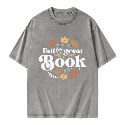Pagewings Thanksgiving Fall For A Great Book Unisex Washed T-shirt