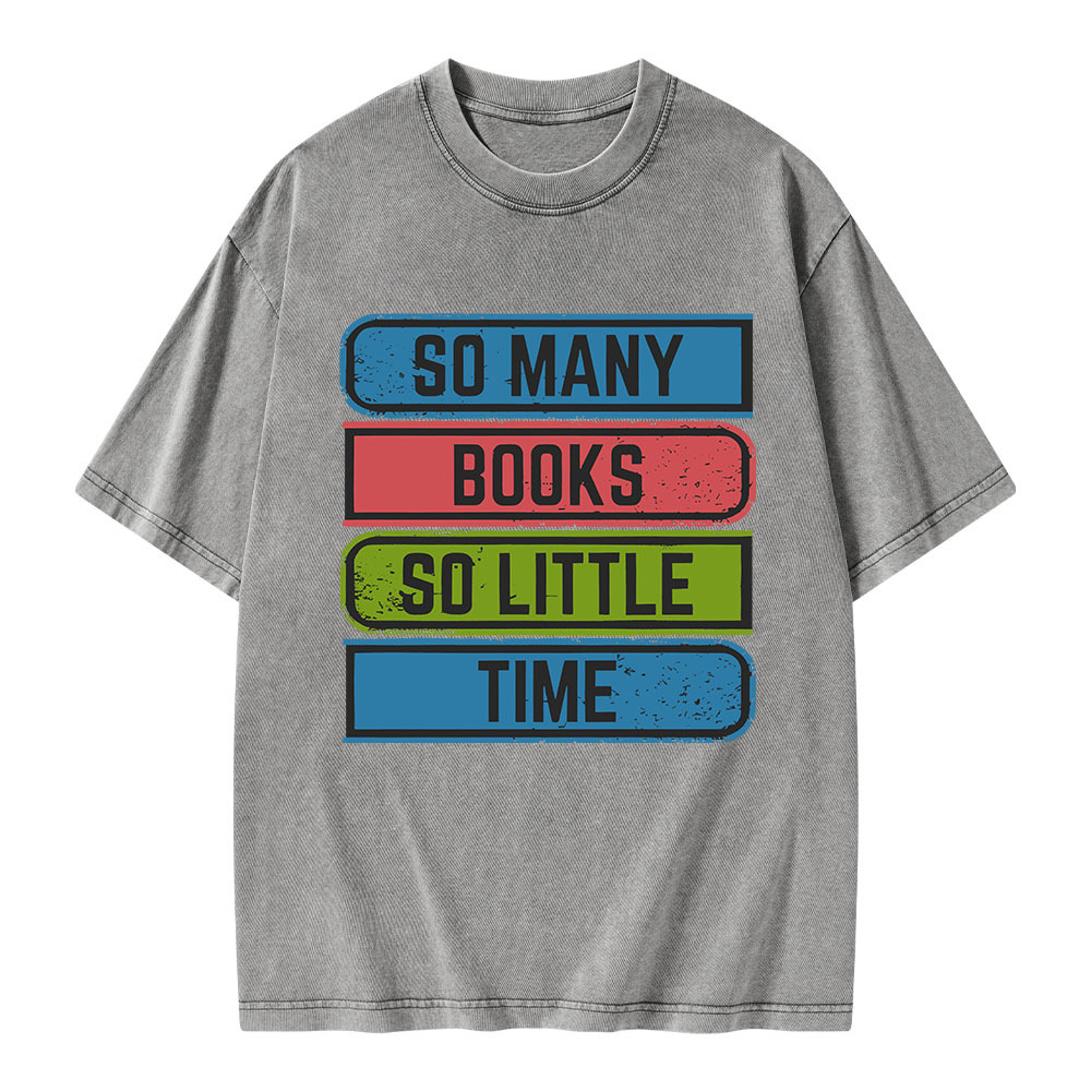 Pagewings So Many Books So Little Time Unisex Washed T-shirt