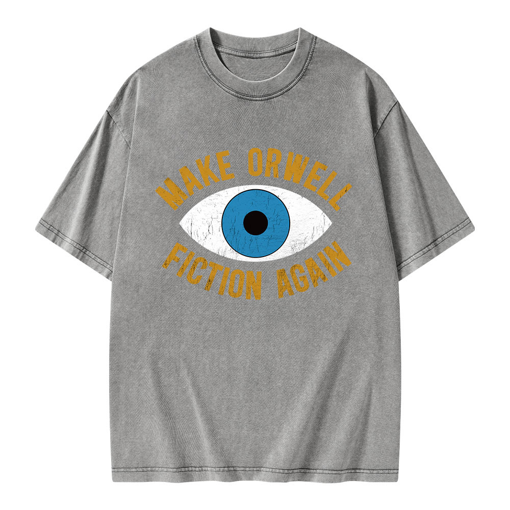 Pagewings Make Orwell Fiction Again Unisex Washed T-shirt