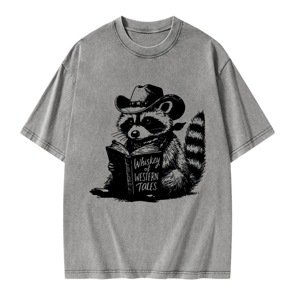 Pagewings Whiskey of Western Tales Unisex Washed T-shirt