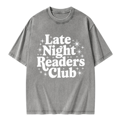 Pagewings Late Night Readers Club Unisex Washed T-shirt