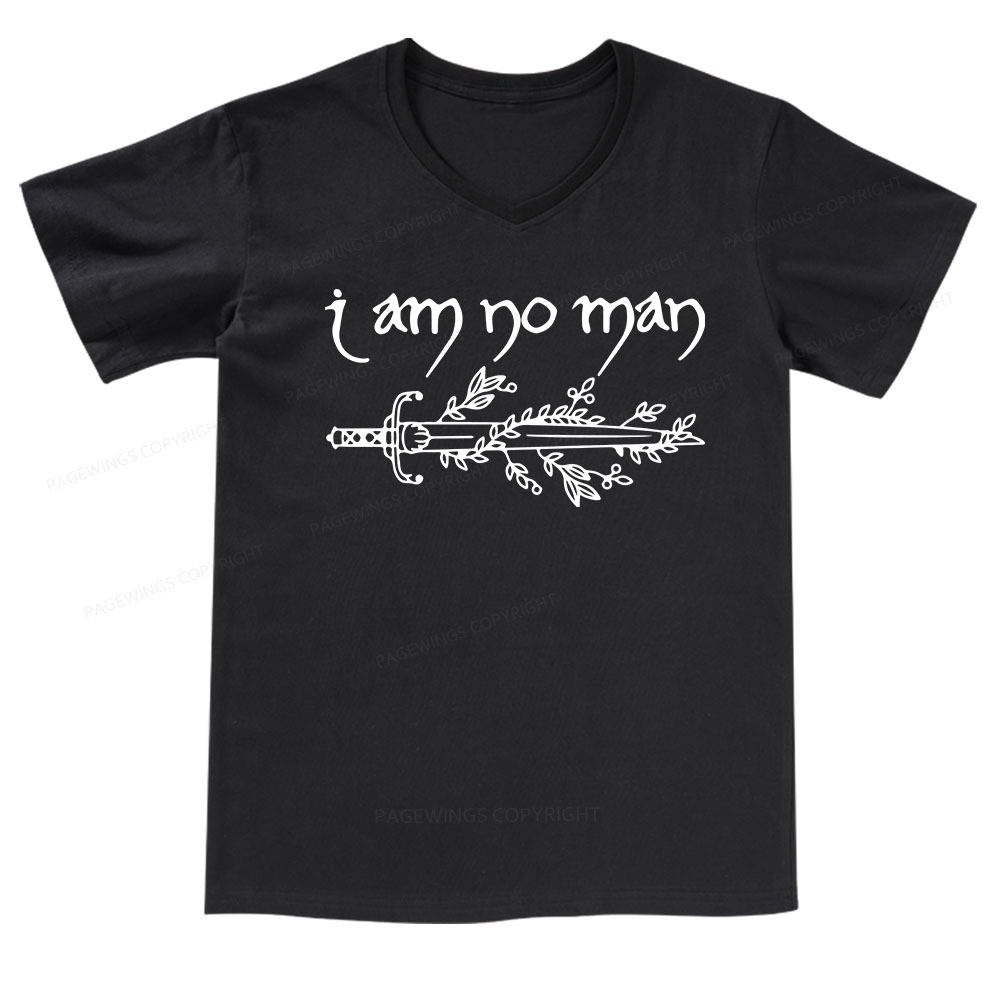 Pagewings I Am No Man V-neck T-shirt