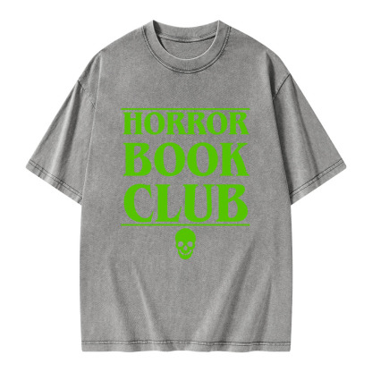 Pagewings Horror Book Club Unisex Washed T-shirt