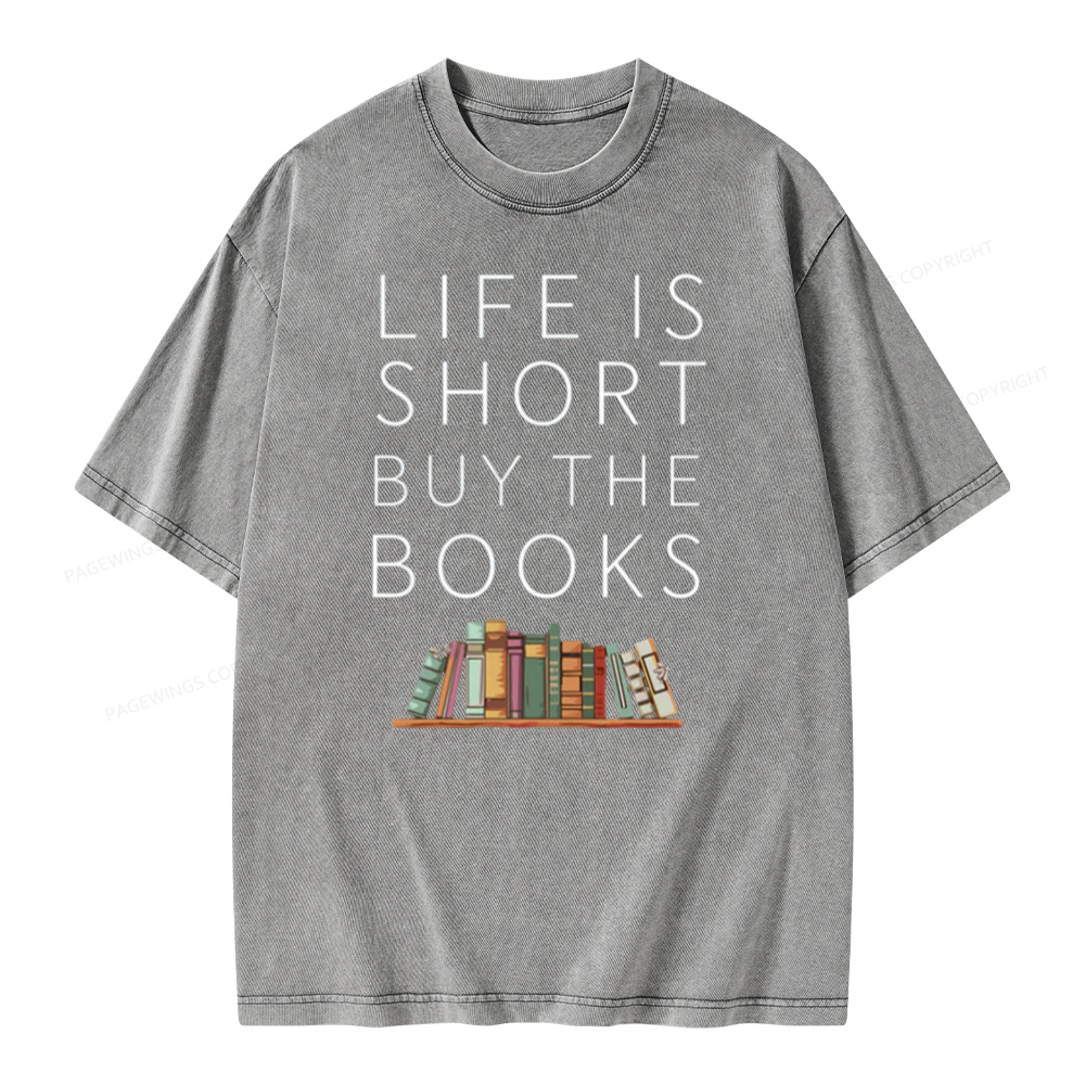 Pagewing Buy The Books Unisex Tee Unisex Washed T-shirt