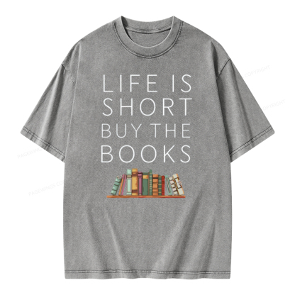 Pagewing Buy The Books Unisex Tee Unisex Washed T-shirt