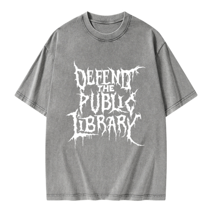 Pagewings Defend The Public Library Unisex Washed T-shirt