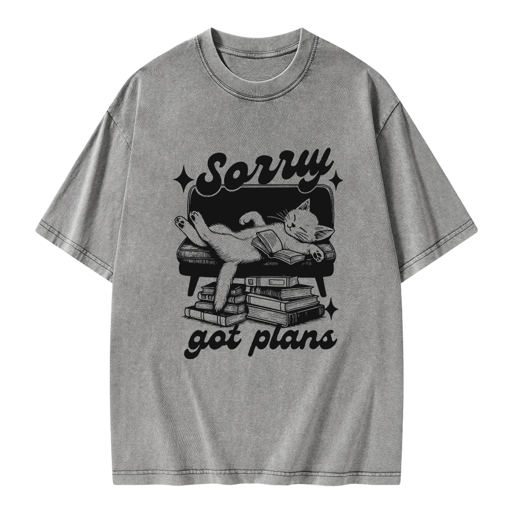 Pagewings Sorry Got Plans Unisex Washed T-shirt