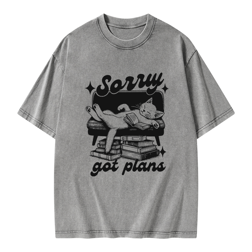Pagewings Sorry Got Plans Unisex Washed T-shirt
