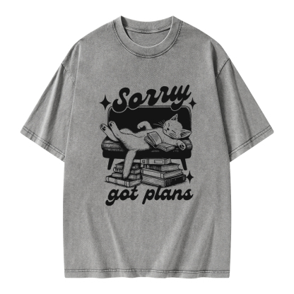 Pagewings Sorry Got Plans Unisex Washed T-shirt