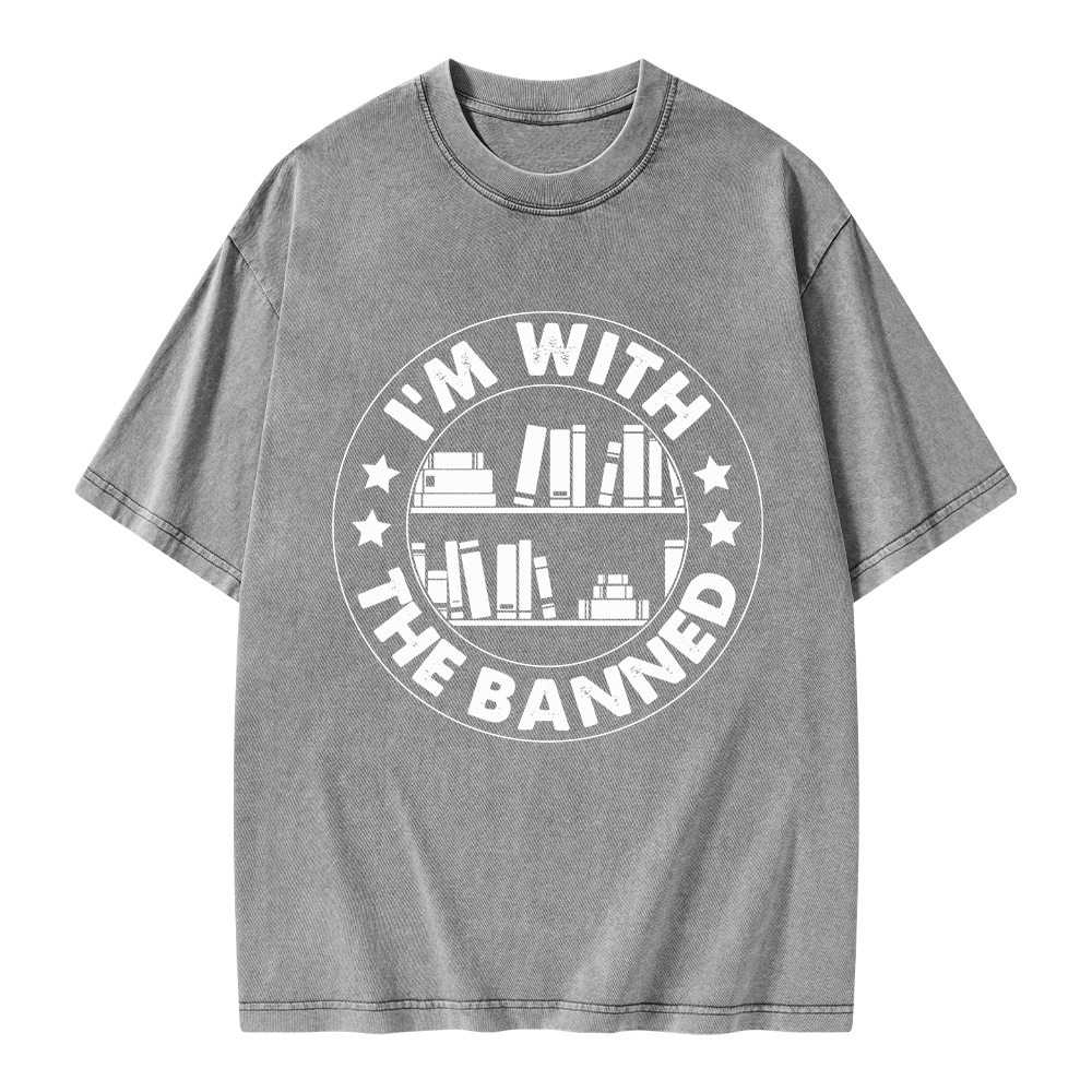 Pagewings I'm With The Banned Unisex Washed T-shirt