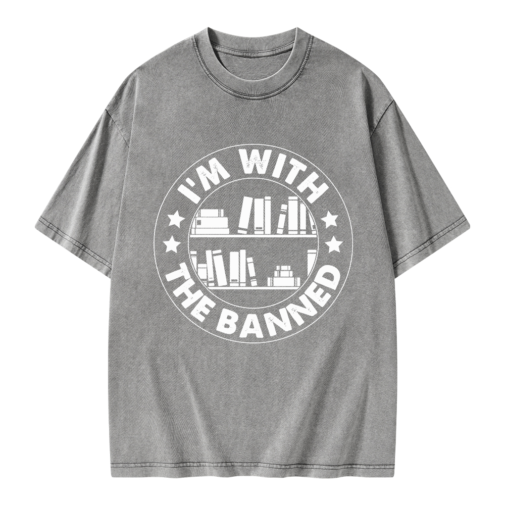 Pagewings I'm With The Banned Unisex Washed T-shirt