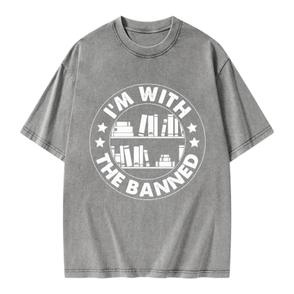 Pagewings I'm With The Banned Unisex Washed T-shirt