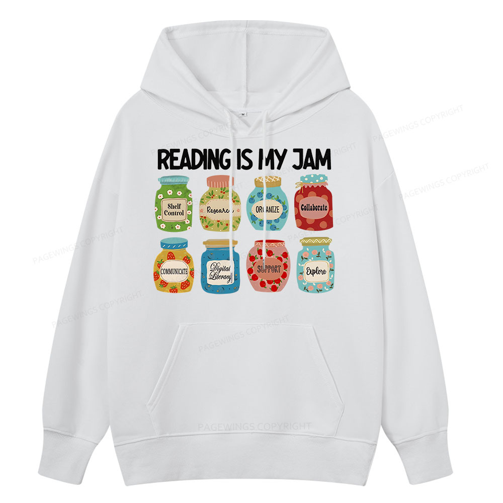 Pagewings Reading is My Jam Bookworm Unisex Classic Hoodie