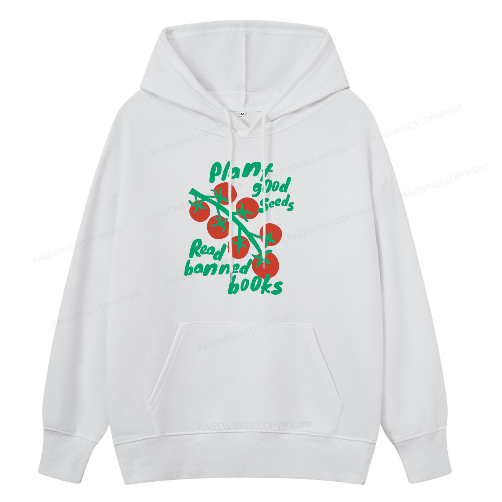 Pagewings Plant Good Seeds Read Banned Books Unisex Classic Hoodie