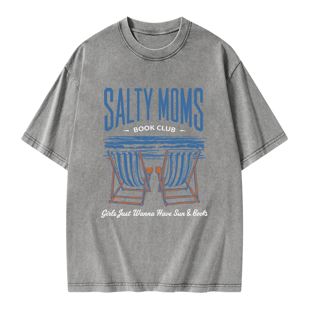 Pagewings Salty Moms Book Club Unisex Washed T-shirt