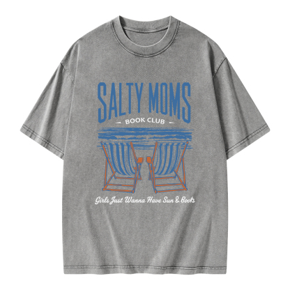 Pagewings Salty Moms Book Club Unisex Washed T-shirt
