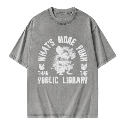 Pagewings What's More Punk Than The Public Library Unisex Washed T-shirt