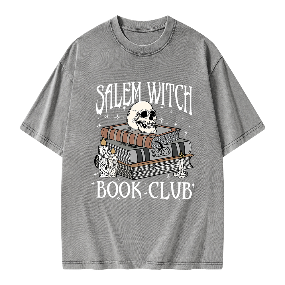 Pagewings Salem Witch Book Club Unisex Washed T-shirt