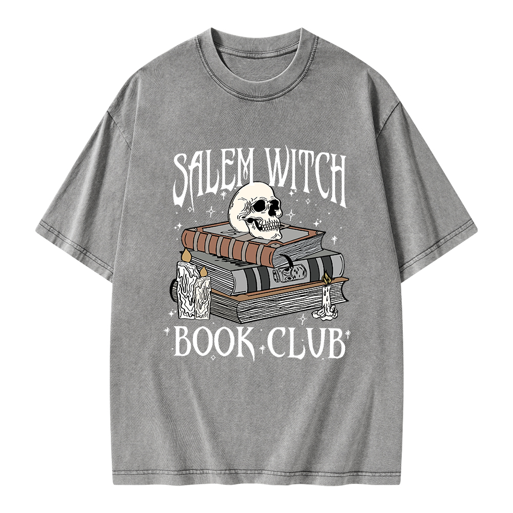 Pagewings Salem Witch Book Club Unisex Washed T-shirt