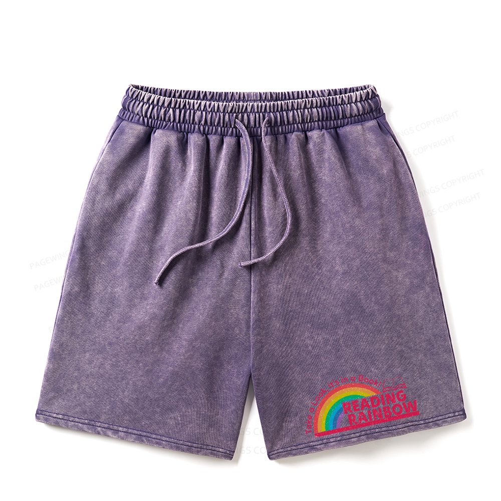 Pagewings Reading Rainbow Unisex Washed Shorts
