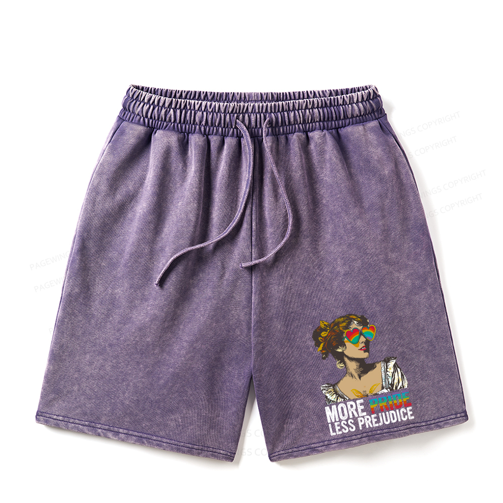 Pagewings More Pride Less Prejudice Unisex Washed Shorts