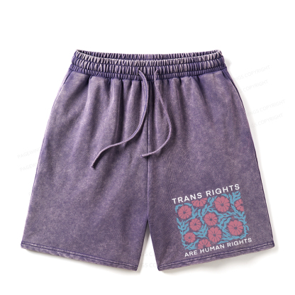 Pagewings Trans Rights Are Human Rights Unisex Washed Shorts