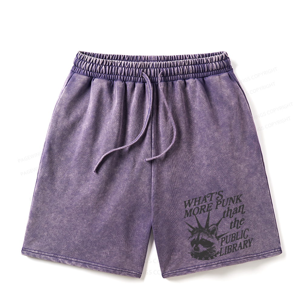 Pagewings What’s More Punk Than The Public Library Unisex Washed Shorts