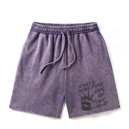 Pagewings What’s More Punk Than The Public Library Unisex Washed Shorts