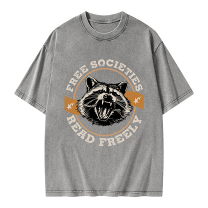 Pagewings Free Societies Read Freely Unisex Washed T-shirt