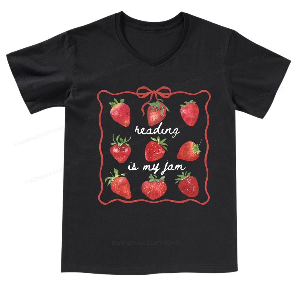 Pagewings Reading Is My Jam V-neck T-shirt