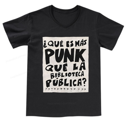 Pagewings What's More Punk Than The Public Library V-neck T-shirt