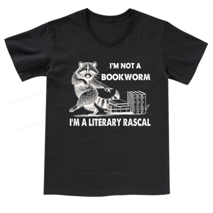 Pagewings I'm Not A Bookworm I'm A Literary Rascal V-neck T-shirt