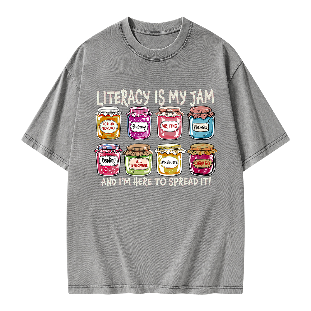Pagewings Literacy Is My Jam Unisex Washed T-shirt