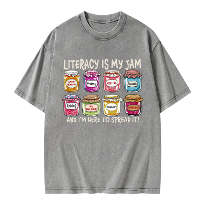 Pagewings Literacy Is My Jam Unisex Washed T-shirt
