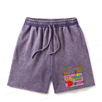 Pagewings Having Fun Isn't Hard When You've Got A Library Card Unisex Washed Shorts