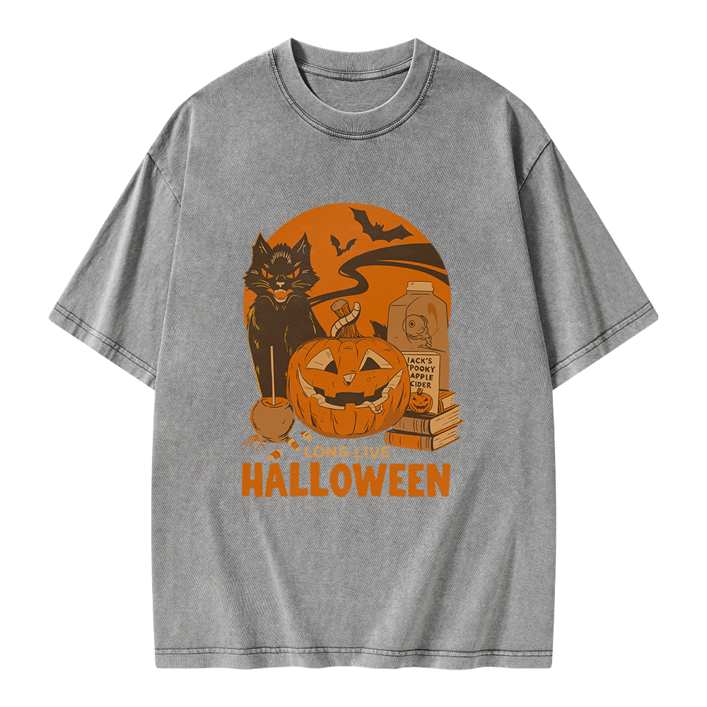 Pagewings Long Live Halloween Unisex Washed T-shirt
