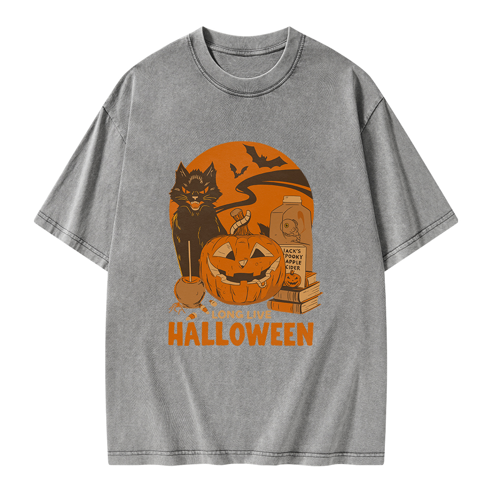 Pagewings Long Live Halloween Unisex Washed T-shirt