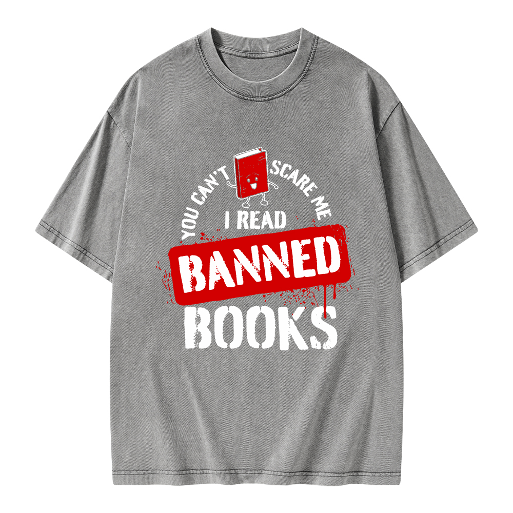 Pagewings You Can't Scare Me I Read Banned Books Unisex Washed T-shirt