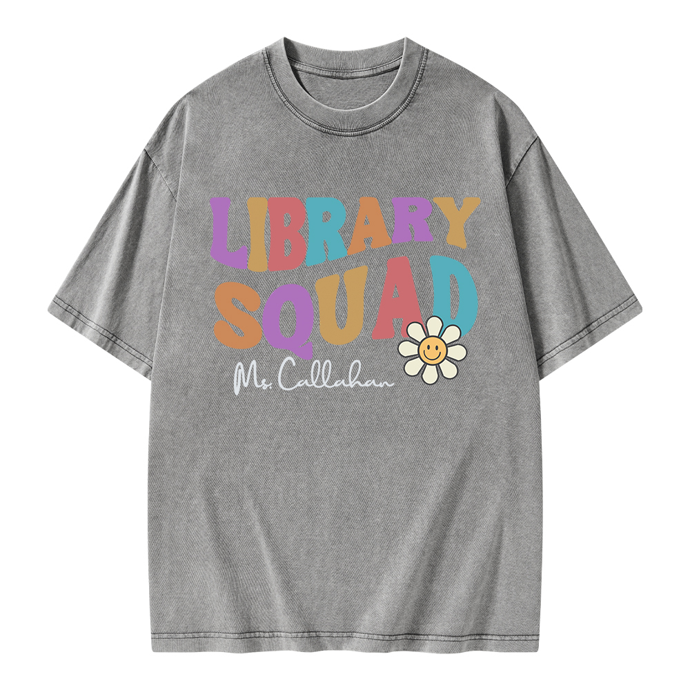 Pagewings Personalized Library Team Unisex Washed T-shirt