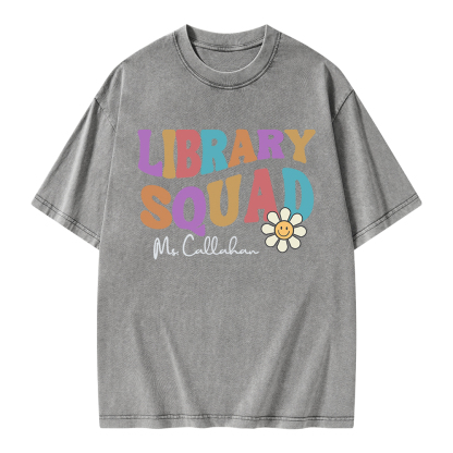 Pagewings Personalized Library Team Unisex Washed T-shirt