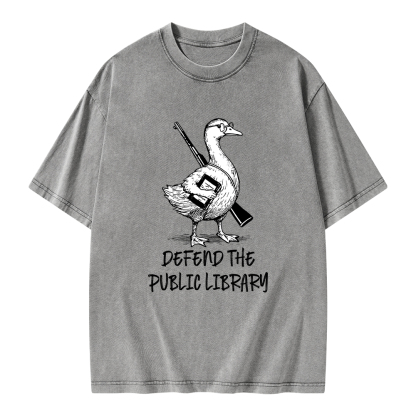 Pagewings Defend The Public Library Unisex Washed T-shirt