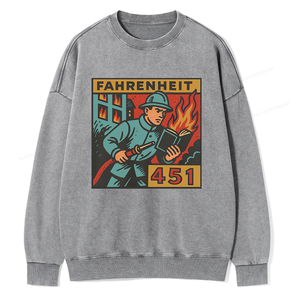 Pagewings Literature 451 Unisex Washed Sweatshirt