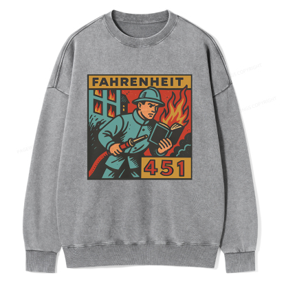 Pagewings Literature 451 Unisex Washed Sweatshirt