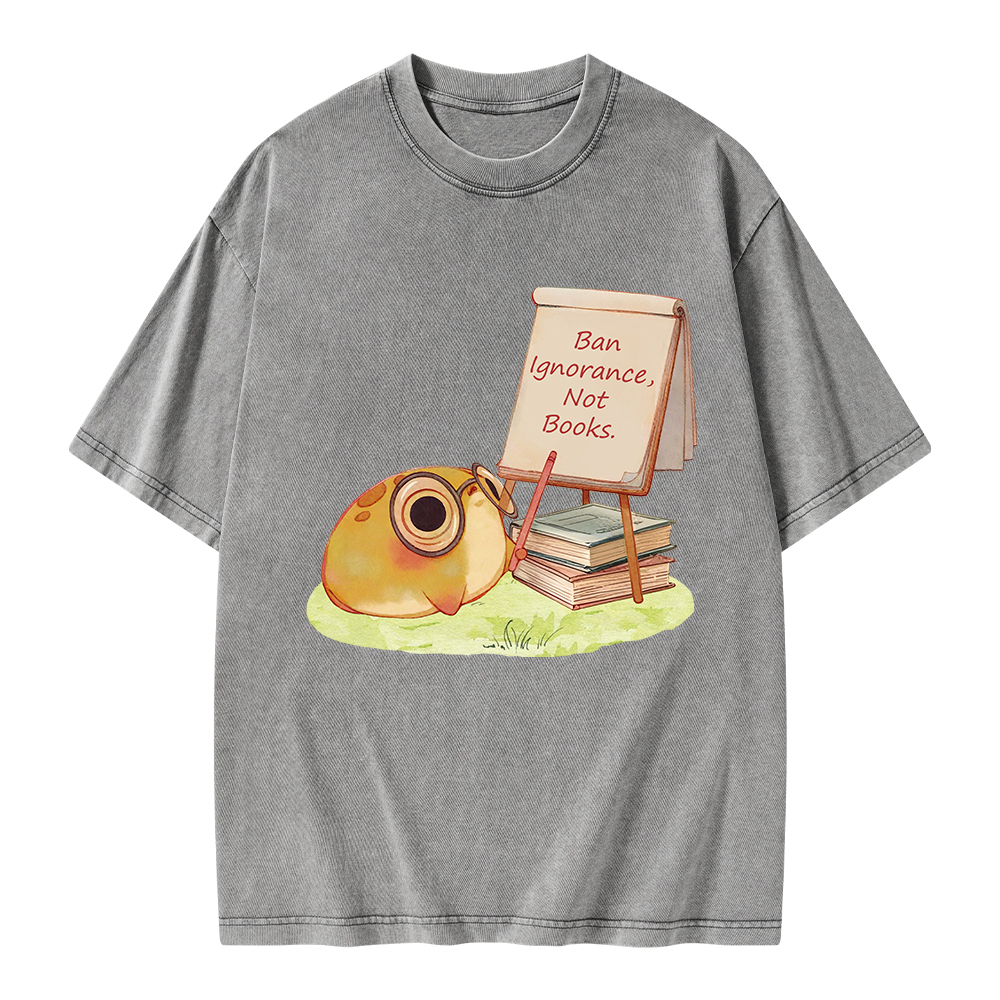 Pagewings Ban Ignorance Not Books Unisex Washed T-shirt