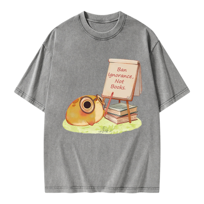 Pagewings Ban Ignorance Not Books Unisex Washed T-shirt