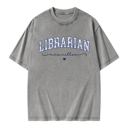 Pagewings Personalized Custom Librarian Unisex Washed T-shirt