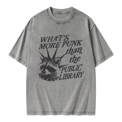 Pagewings What’s More Punk Than The Public Library Unisex Washed T-shirt