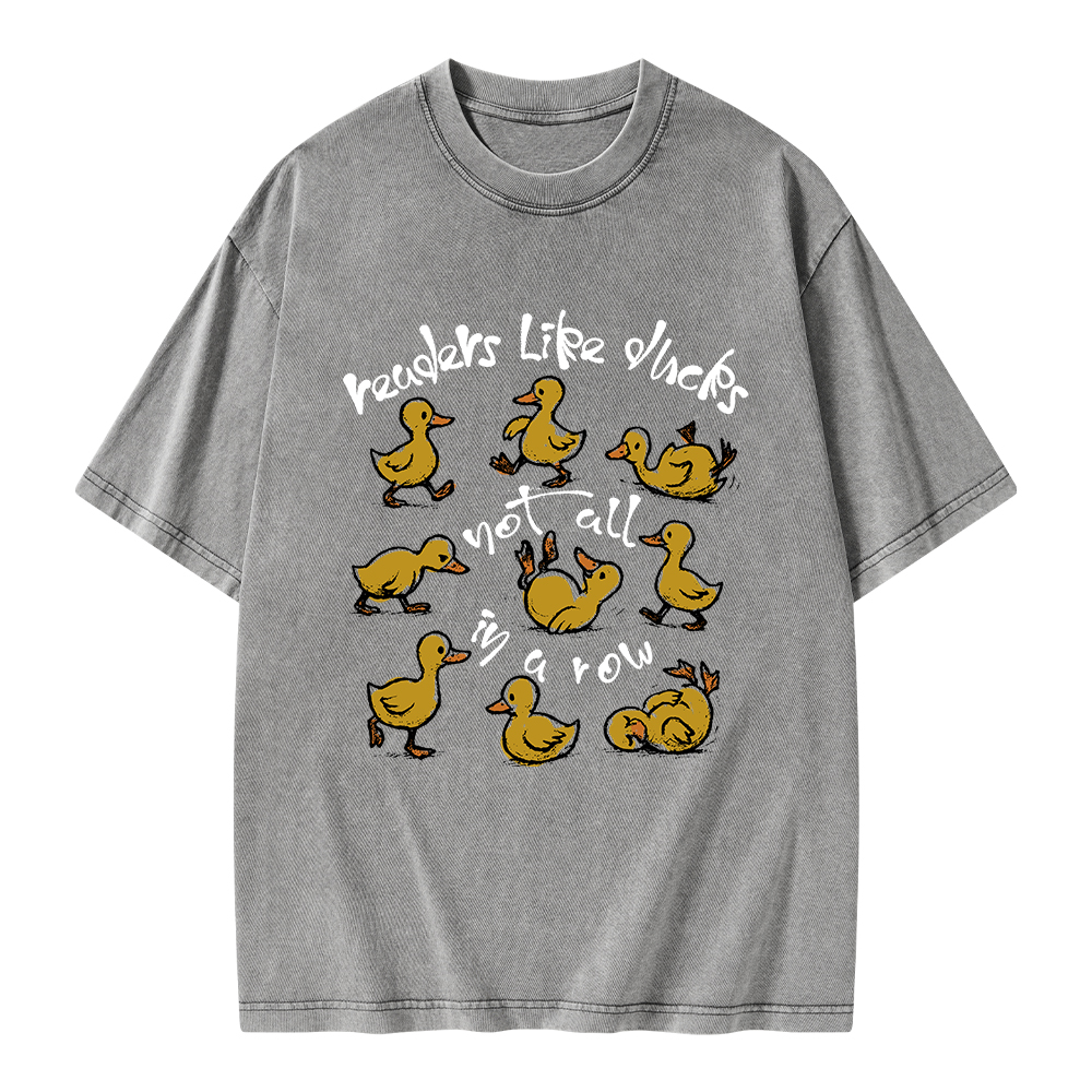 Pagewings Readers Like Ducks Not All In A Row Unisex Washed T-shirt