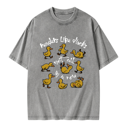 Pagewings Readers Like Ducks Not All In A Row Unisex Washed T-shirt