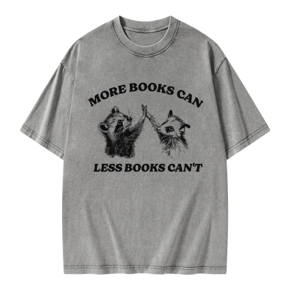 Pagewings More Books Can Less Books Can't Unisex Washed T-shirt